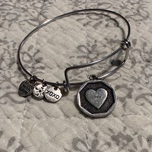 Silver Heart/Best Friend Boho adjustable bangle Charm Bracelet